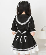 丸襟フリルヨークレースリボンブラウス