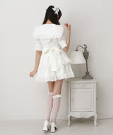 シアーギンガムフリルサス付きスカート