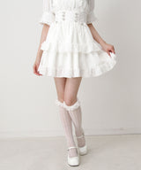 シアーギンガムフリルサス付きスカート