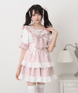 シアーギンガムフリルサス付きスカート