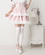 シアーギンガムフリルサス付きスカート