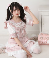 シアーギンガムフリルサス付きスカート