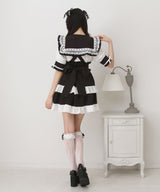 シアーギンガムフリルサス付きスカート