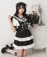 シアーギンガムフリルサス付きスカート