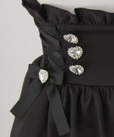 シアーギンガムフリルサス付きスカート