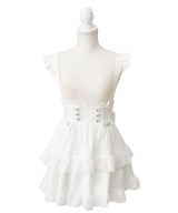 シアーギンガムフリルサス付きスカート