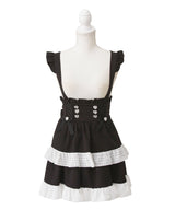 シアーギンガムフリルサス付きスカート