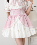 カシュクールフリルはしごレーススカート