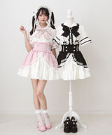 カシュクールフリルはしごレーススカート