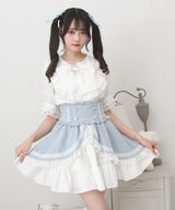 カシュクールフリルはしごレーススカート