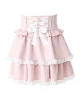 キラキラビジューハートフリルスカート