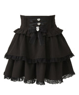 キラキラビジューハートフリルスカート