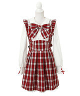 ドッキング風フリルハートリボンワンピース