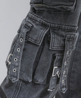 ポケット付ルーズデニムパンツ