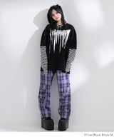 ロゴボーダー長袖レイヤードカットソー