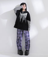 ロゴボーダー長袖レイヤードカットソー