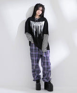 ロゴボーダー長袖レイヤードカットソー