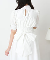 コットンバルーンボウタイリボンワンピース