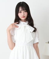 コットンバルーンボウタイリボンワンピース