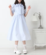 コットンバルーンボウタイリボンワンピース