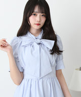 コットンバルーンボウタイリボンワンピース
