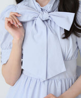 コットンバルーンボウタイリボンワンピース