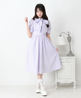 コットンバルーンボウタイリボンワンピース