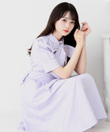 コットンバルーンボウタイリボンワンピース