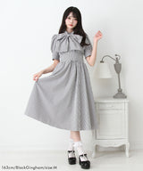 コットンバルーンボウタイリボンワンピース