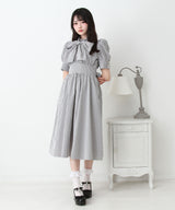 コットンバルーンボウタイリボンワンピース