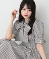 コットンバルーンボウタイリボンワンピース