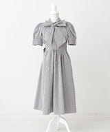 コットンバルーンボウタイリボンワンピース