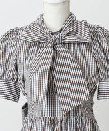 コットンバルーンボウタイリボンワンピース