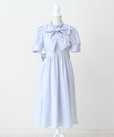 コットンバルーンボウタイリボンワンピース