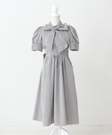 コットンバルーンボウタイリボンワンピース
