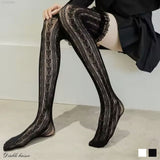 ハート模様フリフリレースソックス