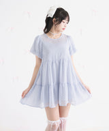 シアードットチュニックティアードワンピース【大きいサイズ有り】