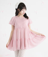 シアードットチュニックティアードワンピース【大きいサイズ有り】