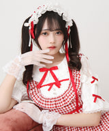 お茶会メイドヨークフリルリボンワンピース