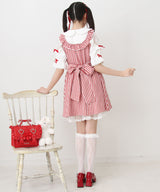 お茶会メイドヨークフリルリボンワンピース