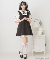 お茶会メイドヨークフリルリボンワンピース