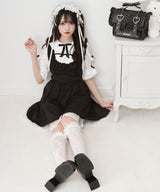 お茶会メイドヨークフリルリボンワンピース