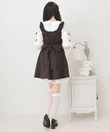 お茶会メイドヨークフリルリボンワンピース