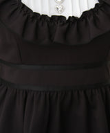 お茶会メイドヨークフリルリボンワンピース