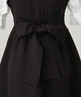 お茶会メイドヨークフリルリボンワンピース