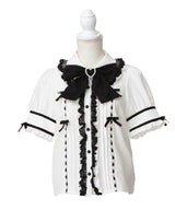 はしごレースリボンフリルブラウス