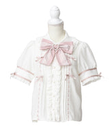 はしごレースリボンフリルブラウス