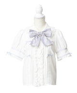 はしごレースリボンフリルブラウス