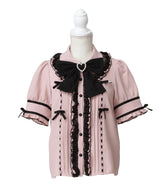 はしごレースリボンフリルブラウス