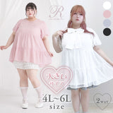【4L-6L】シアードットチュニックティアードワンピース